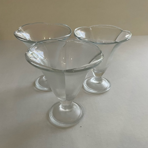 Ice-cream Sundae tulip glasses vintage set of 3 - Picture 1 of 7